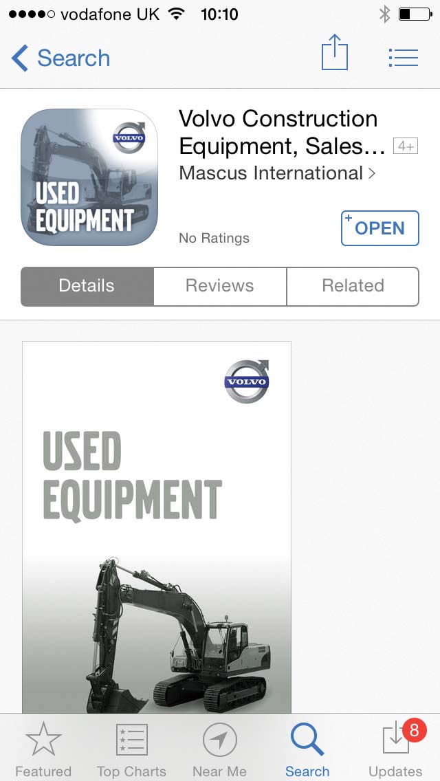 Volvo CE’s new used equipment App