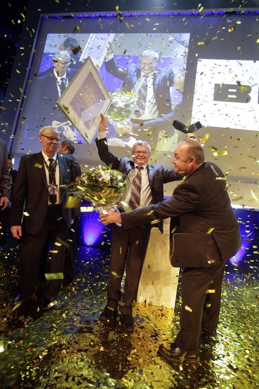 Celebrations after Belaz win the international Swedish Steel Prize