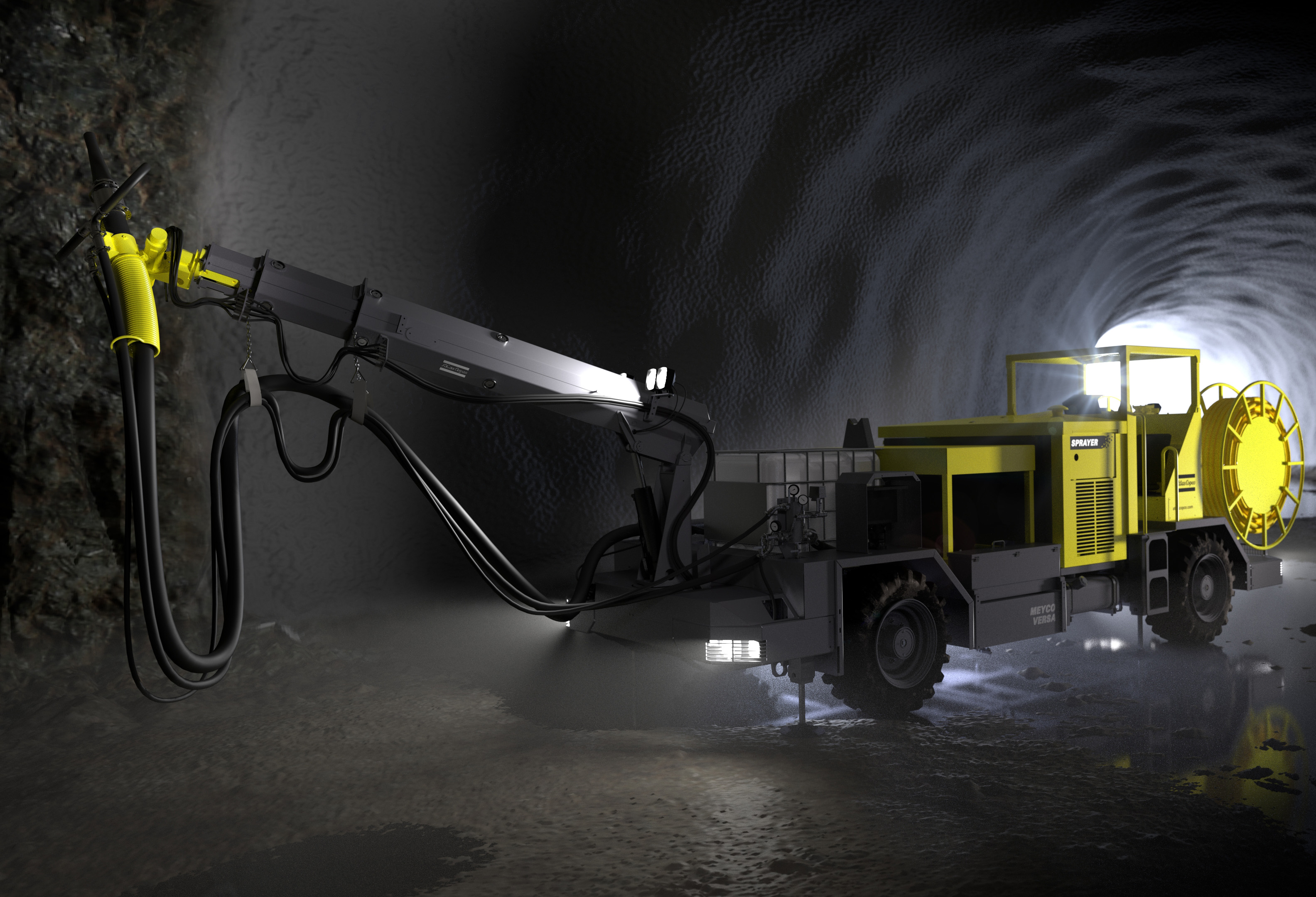 Meyco Versa mobile concrete spraying unit from Atlas Copco