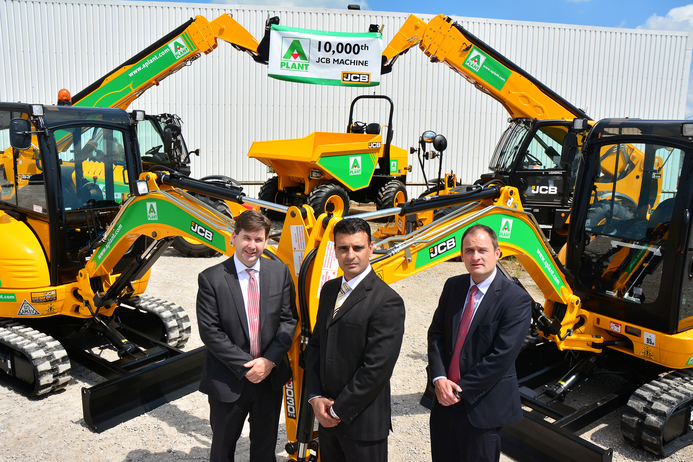 JCB Dan Thompstone,  A-Plant Asif Latief and Tom Greenshields, 