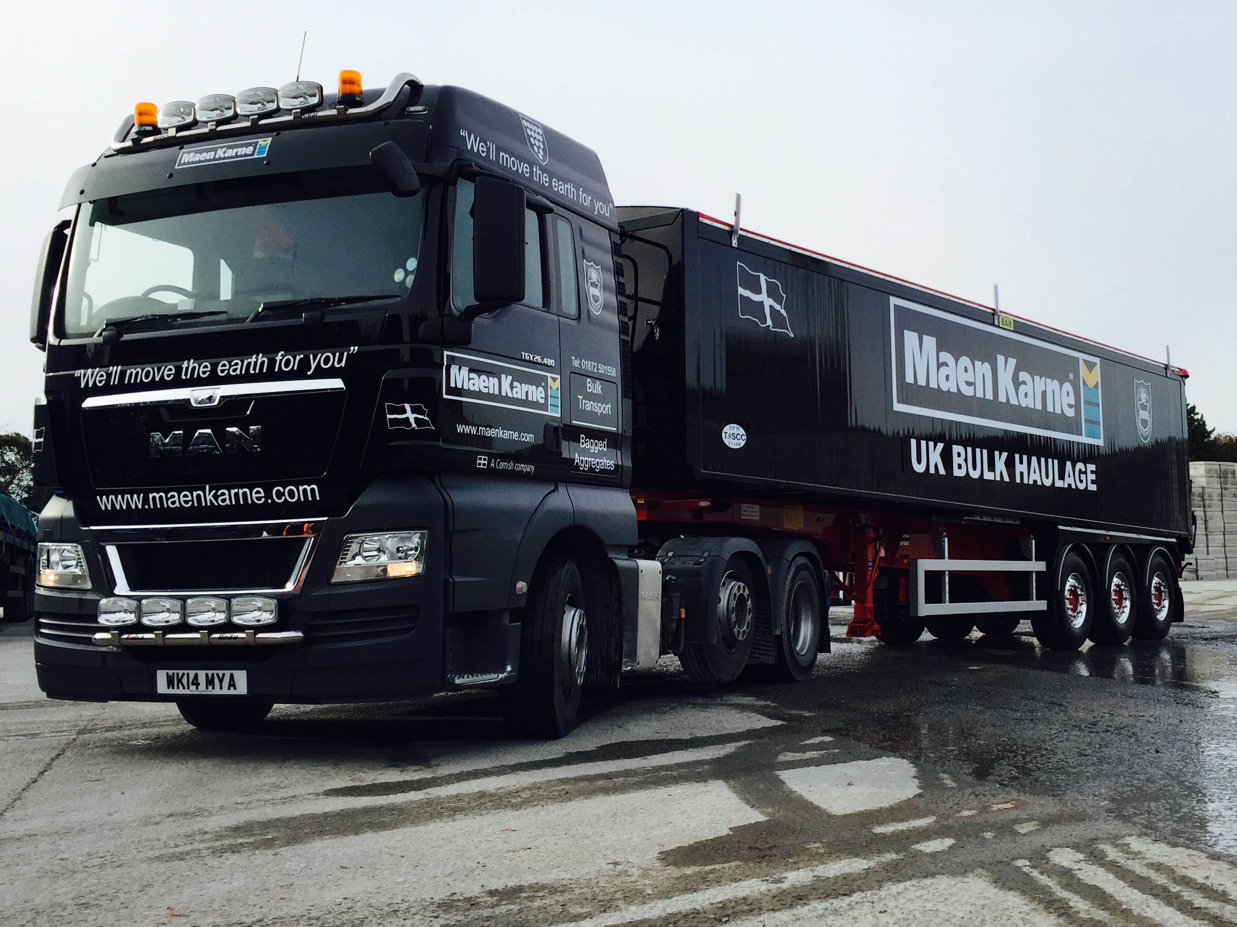 A Maen Karne branded truck