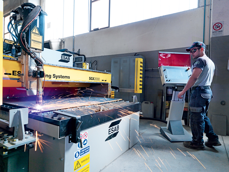 plasma-cutting department at Laurini Officine Meccaniche