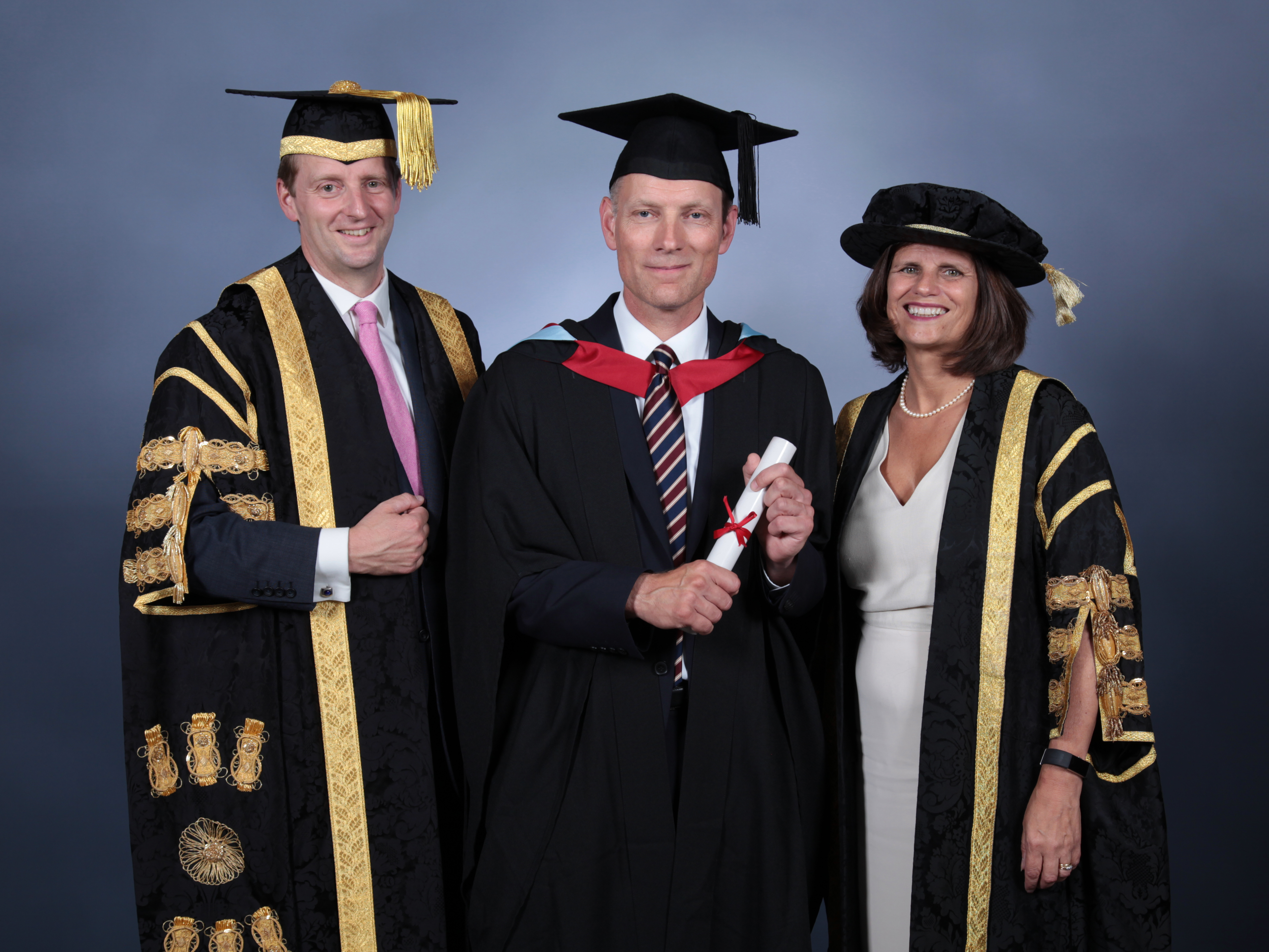 L-R Chancellor William Cavendish, Earl of Burlington; Robin Gillespie, Area Operations Manager North West, Hanson UK; .jpg