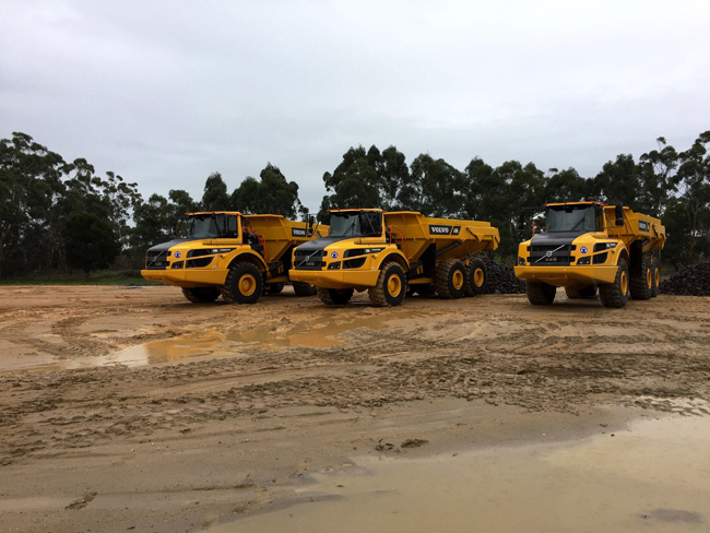 Volvo fleet at Melbourne aggregates company.jpg