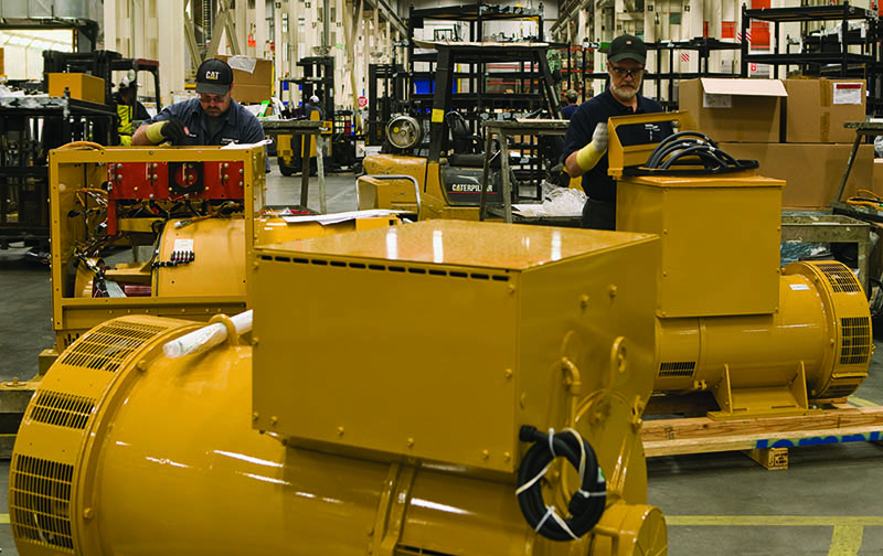 Caterpillar generator sets in production