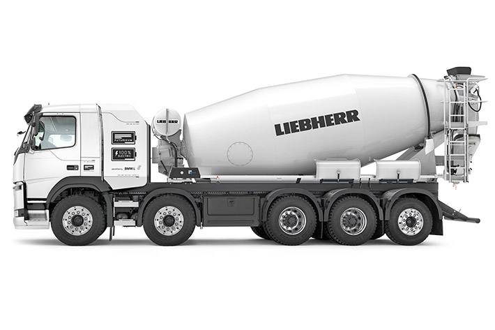 Liebherr’s new fully electric ETM 1205 truck mixer