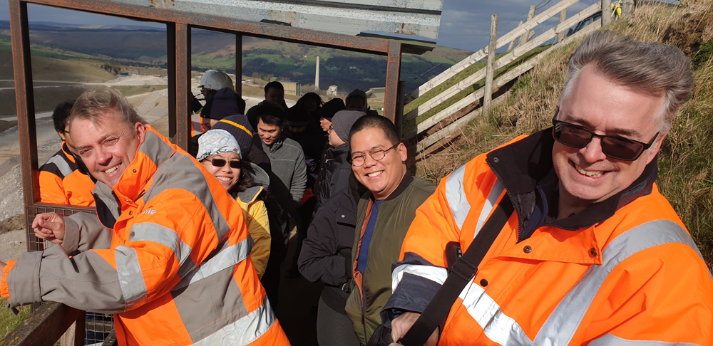 Julian Smallshaw (front left) pictured at Hope Cement Works