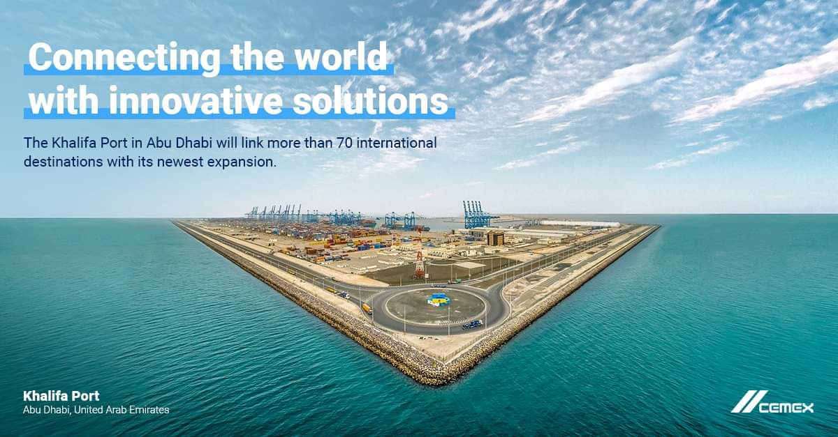 The deep-water Khalifa Port is the first semi-automated container port in the GCC region