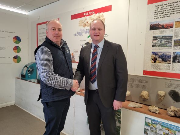 Institute of Quarrying CEO James Thorne (left) and Longcliffe Group MD Paul Boustead in the NSC's Learning Zone