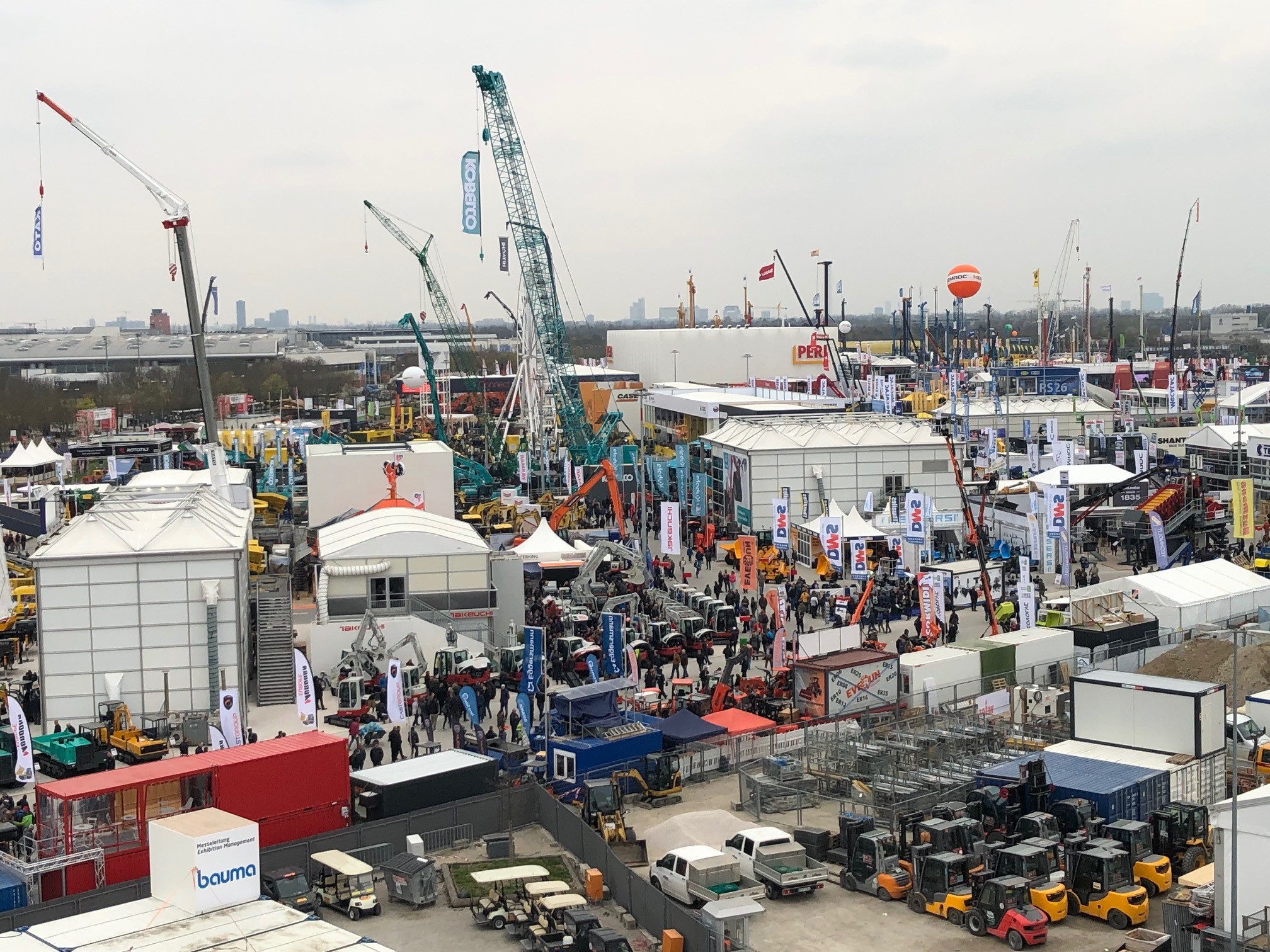 The bauma exhibition site pictured in 2019