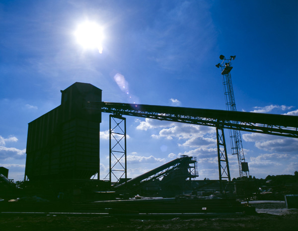 Silhouette of a quarry