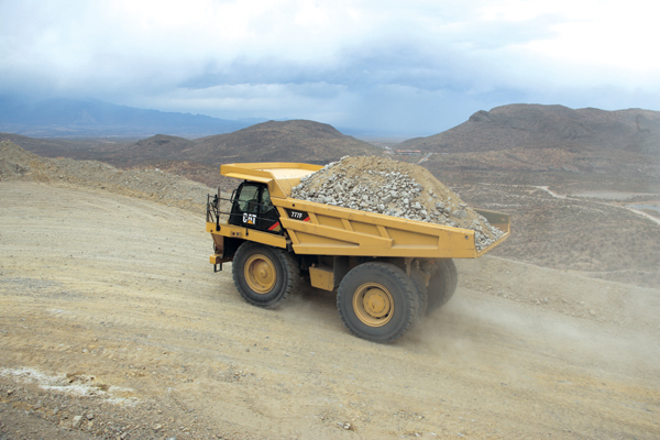 Dump truck carrying aggregate