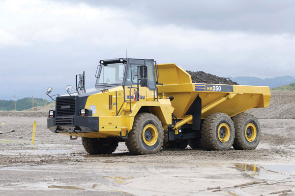 Komatsu HM250-2 dump truck in quarry 