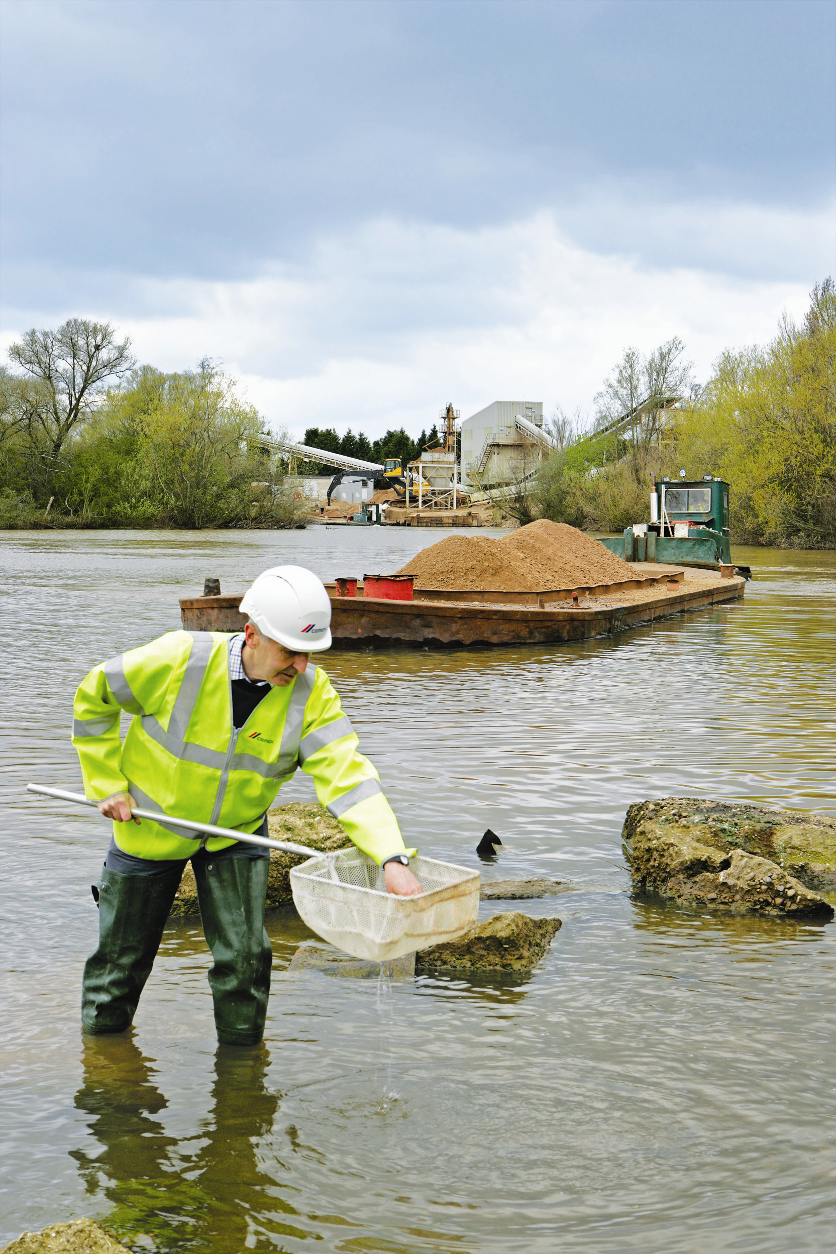 man in river