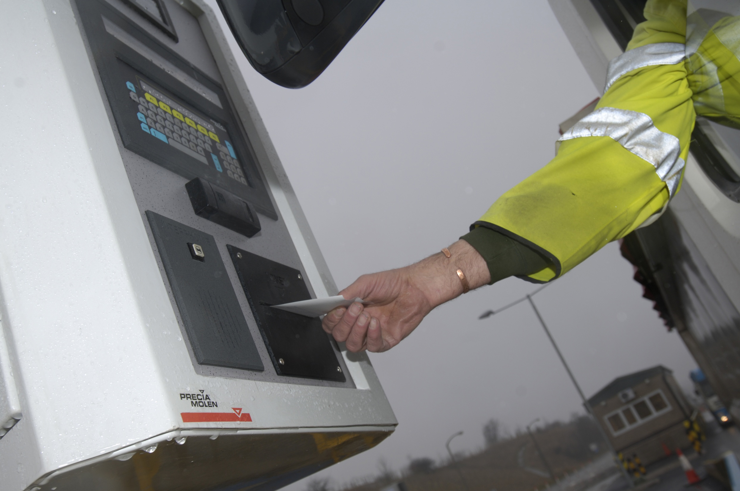 man using swipe card system