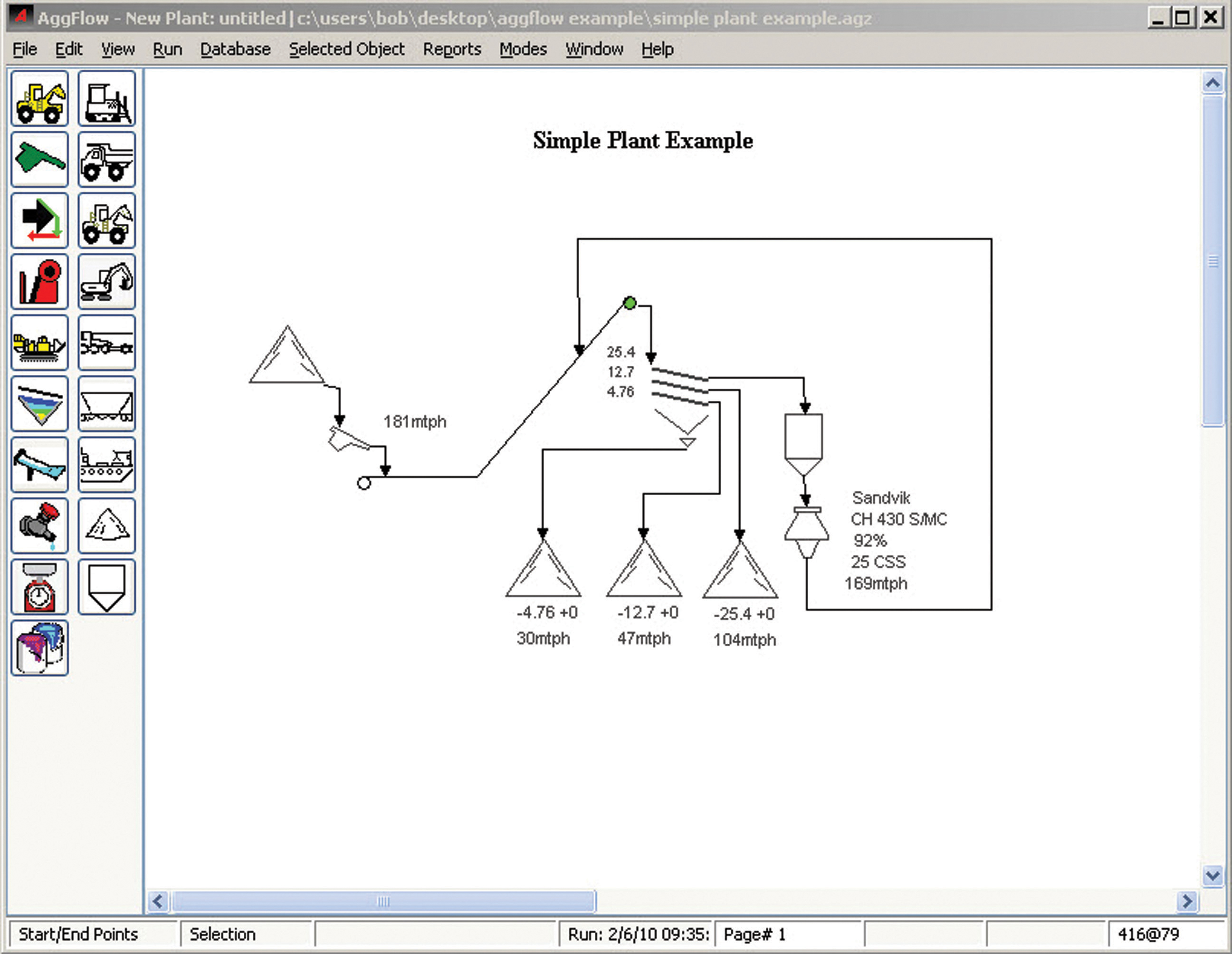 simple plant simulation example using Aggflow