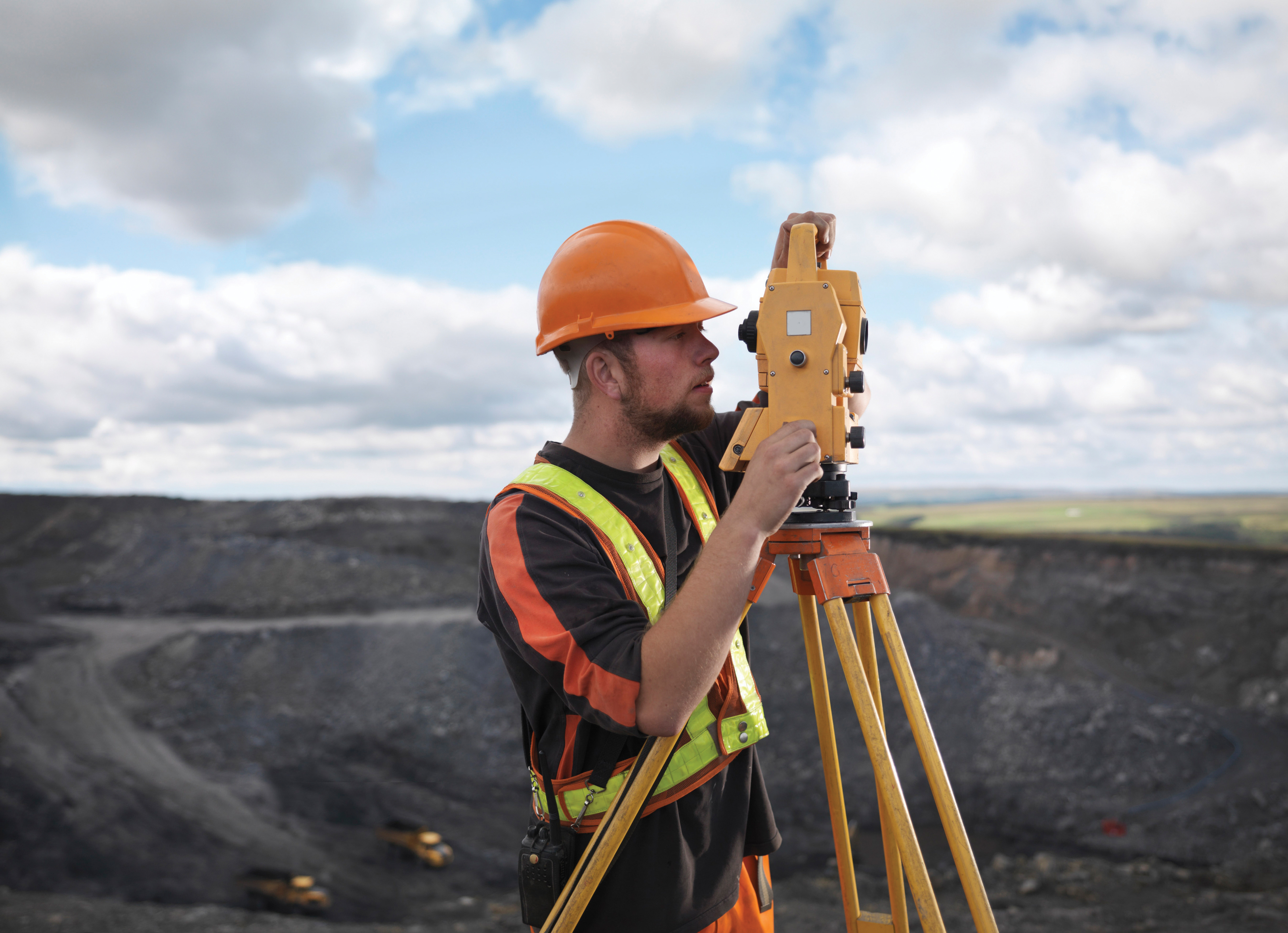 Worker using a modern surveying/visualisation tool