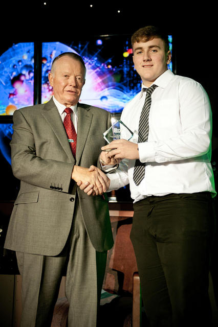 Cori McArdle receives his award at the TDR Training Annual Awards 2012