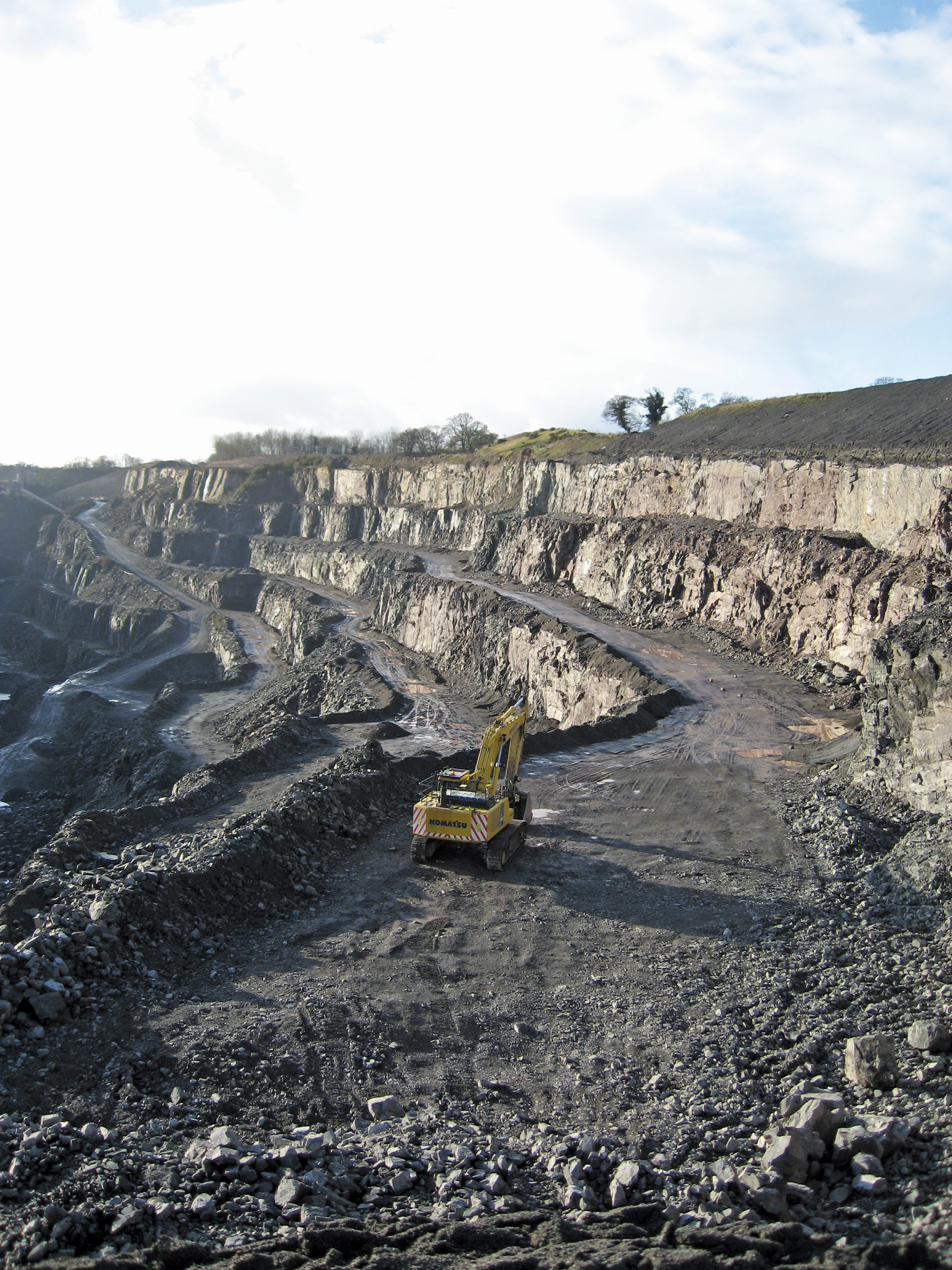 excavator in quarry 