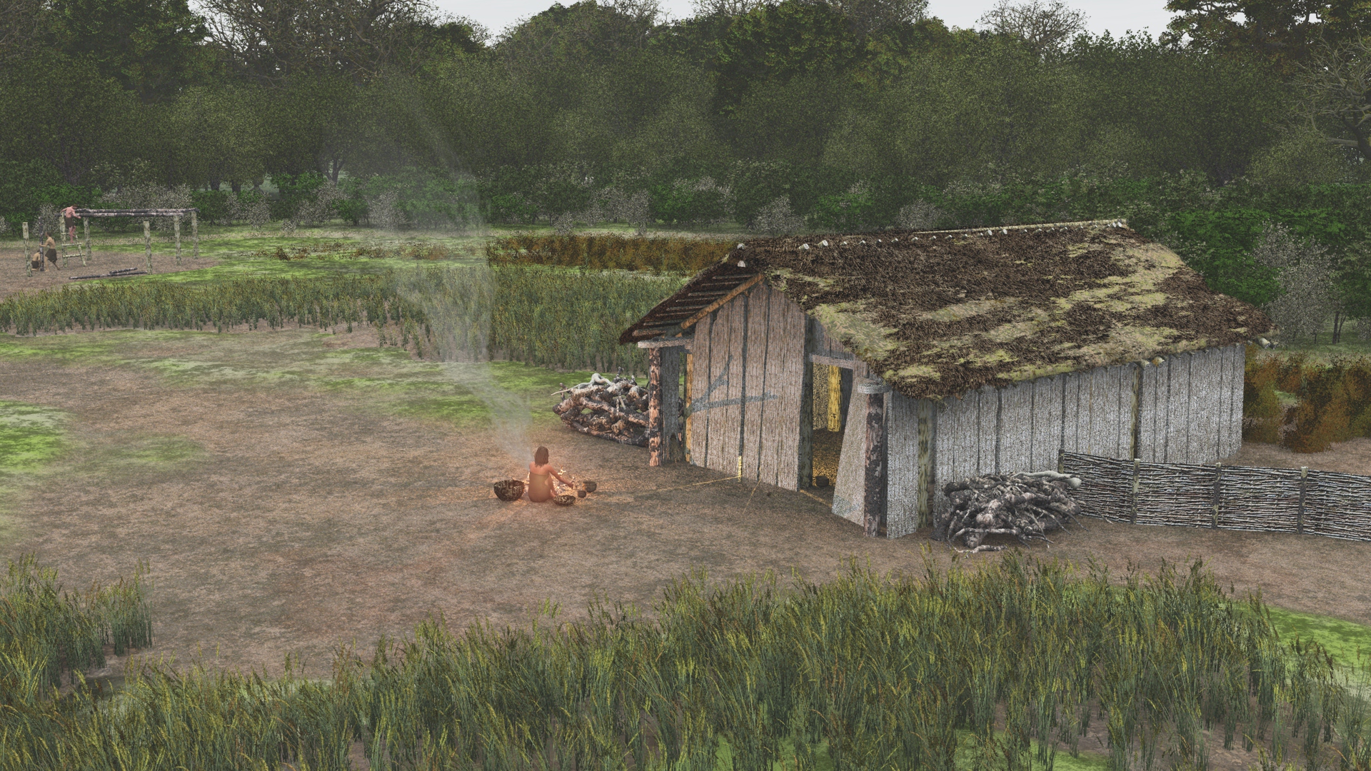 reconstruction of a Neolithic house 