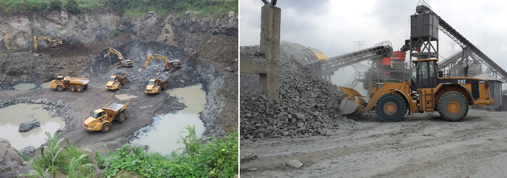 Equipment at work in Nigerian quarry