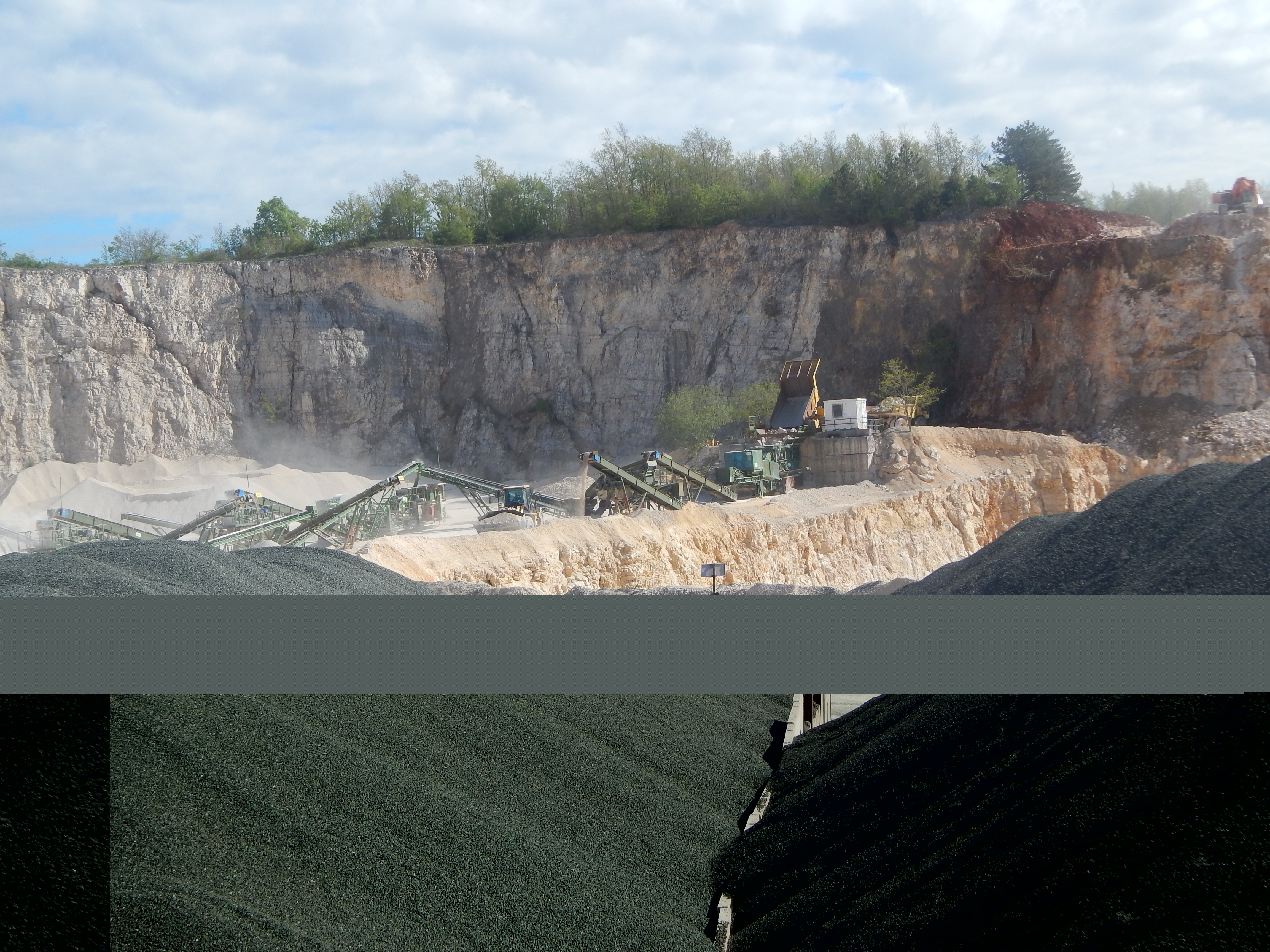 Aggregates production at Žminj quarry in Istria county, Croatia