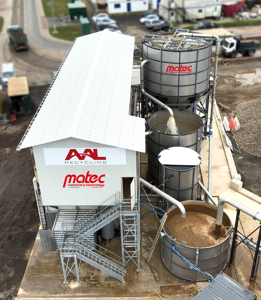 AAL Recycling’s Matec solution allows for the processing of up to 150t/h of recycled material, with water consumption of less than 25m³/h