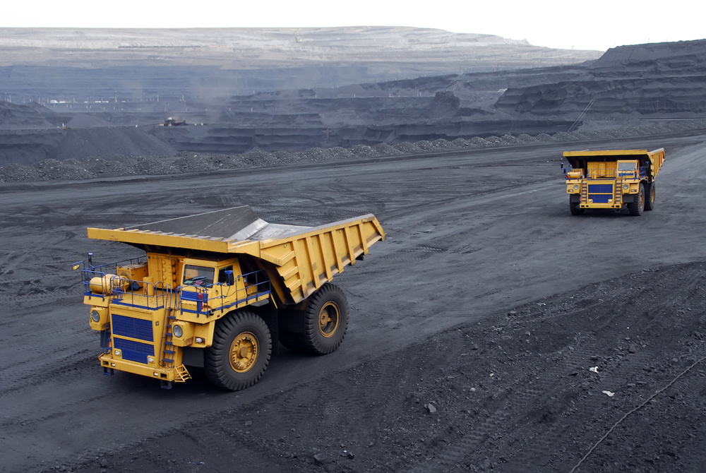 BelAZ rigid haulers are used for transporting crushed stone from the fields of National Nerudnay Company sites 