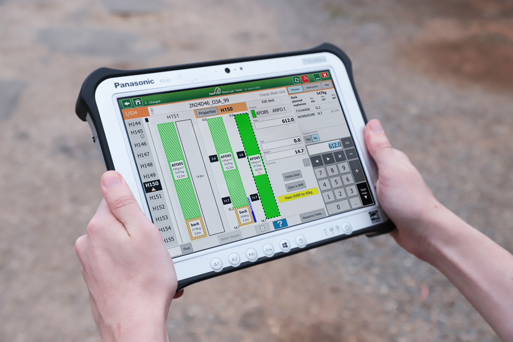 When stock levels can be updated dynamically in the field using Maptek’s BlastLogic Tablet, possibly confusing paper-based record-keeping is unnecessary, and manual calculation errors reduced