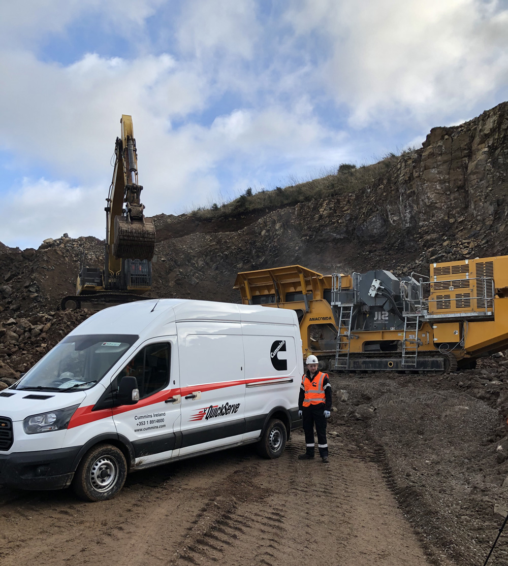 An Anaconda J12 jaw crusher using a Cummins L9 Performance Series engine with dual REPTO