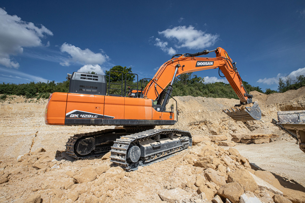 The Doosan DX420LC-7 excavator offers improved fuel efficiency