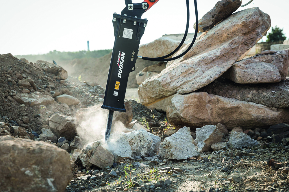 A Doosan HB03 hydraulic breaker, part of a new five-strong HB series