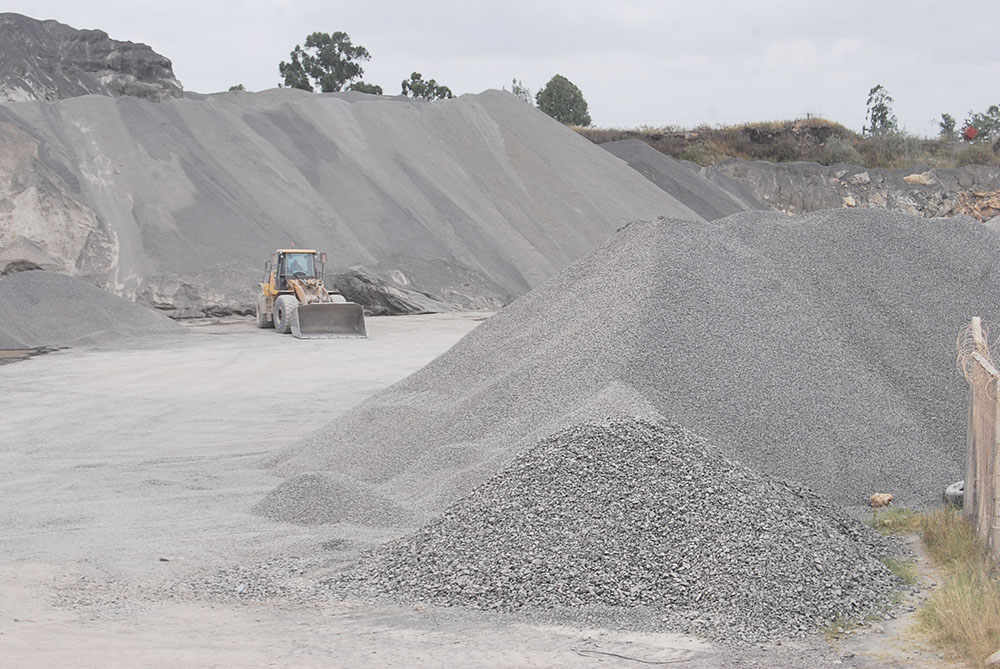 Processed aggregates ready for the market at Aristocrats quarry in Kenya. Pic: Shem Oirere