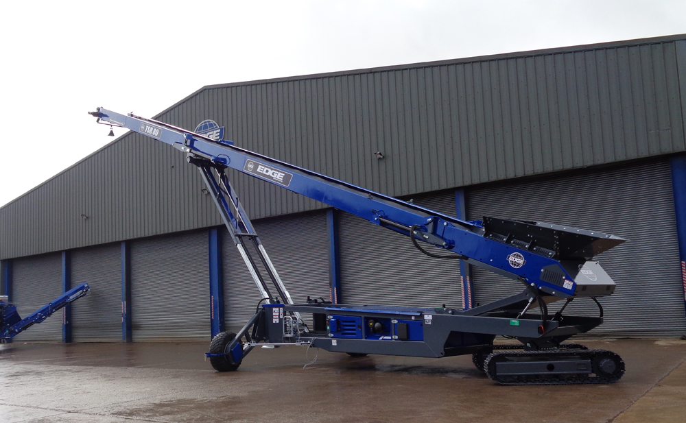 EDGE Innovate’s new EDGE TSR80 tracked mounted stacker with radial functionality