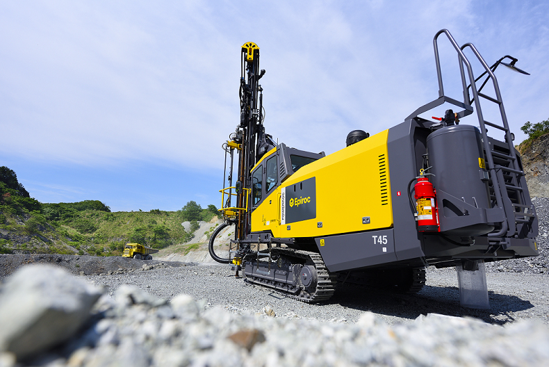 An Epiroc PowerROC T45 surface drill rig