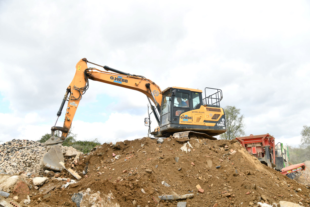 A Hyundai HX140L crawler excavator is part of G Webb Haulage’s fleet of earthmoving equipment for both its quarrying activities and outside earthmoving projects