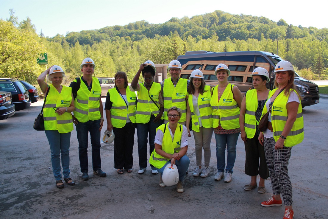 Koen Coppenholle (centre) during a visit hosted by Cimalux, a Luxembourg-headquartered cement company