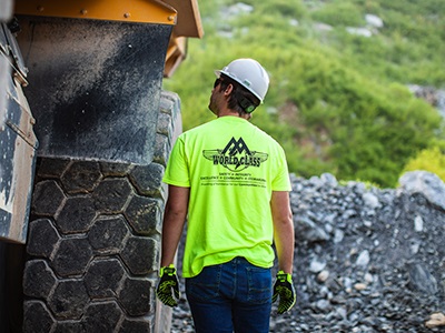 A Martin Marietta Materials' worker