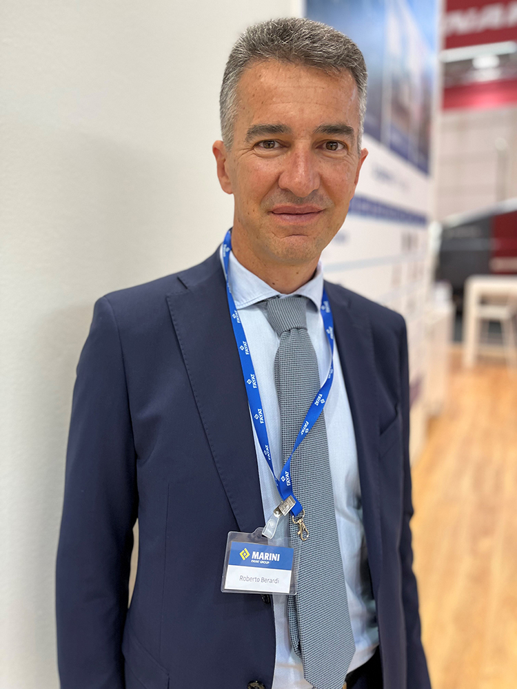 Roberto Berardi, Marini-Fayat Mixing Plants product manager, at Asphaltica & SaMoTer 2023