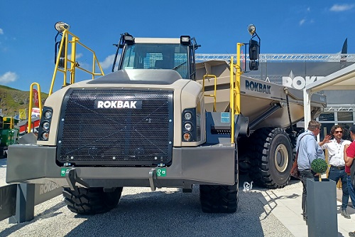 A Rokbak hauler on the brand's Hillhead stand