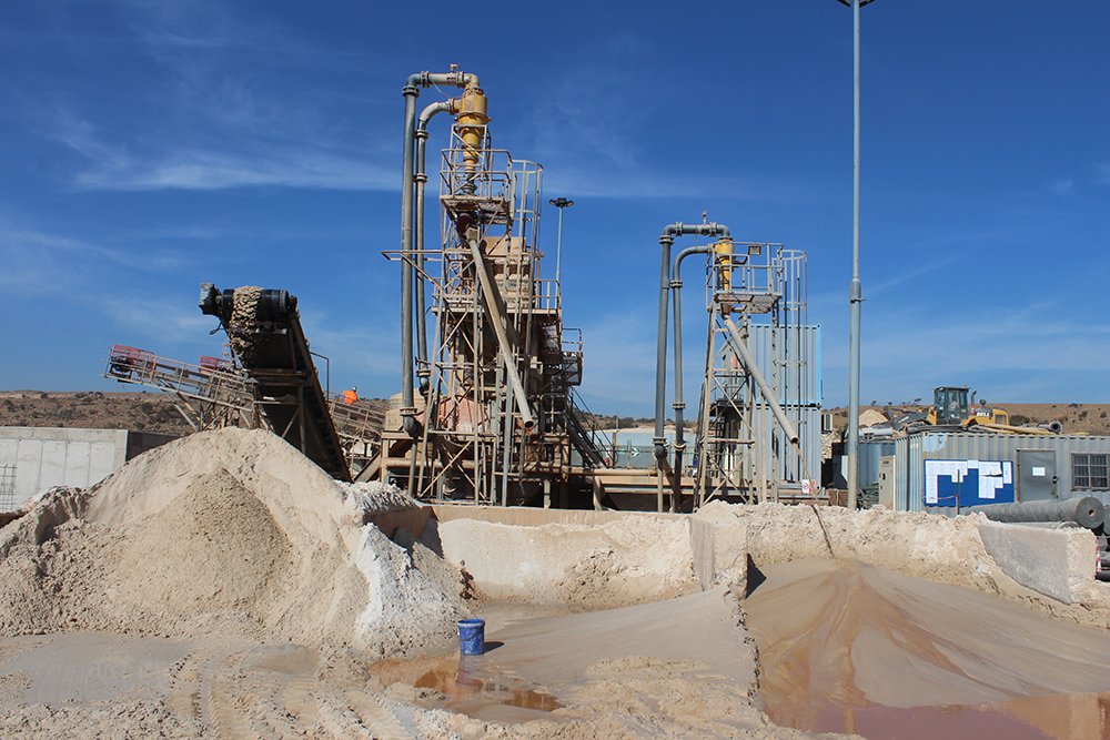 The operation produces high-quality silica sand 