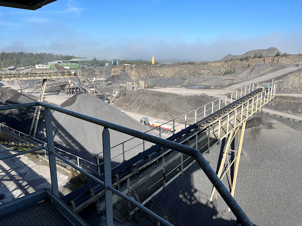 Stockpiled material at Rochefort quarry