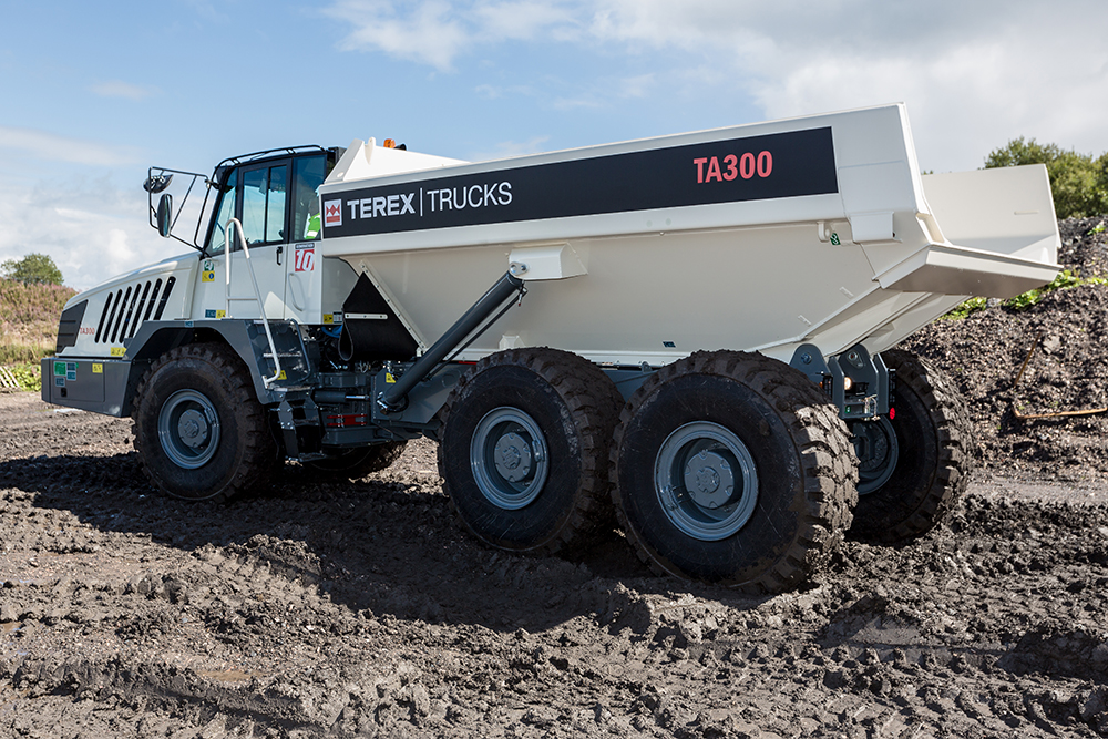 New Scania Stage V emissions-compliant engines for European customers will be introduced on Terex Trucks’ 28-tonne TA300 (pictured) and 38-tonne TA400 articulated haulers in mid-2020