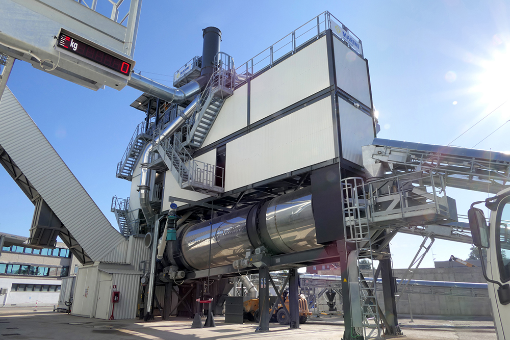 The Marini Top Tower 3000P asphalt-batching plant. Pic: Marini-Fayat