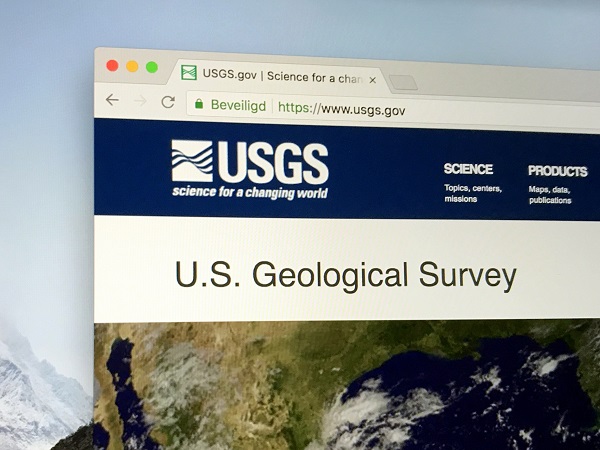 USGS website home page