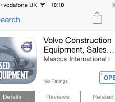 Volvo CE’s new used equipment App 