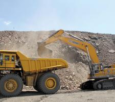 XCMG XDE110 dump truck and XCMG excavator