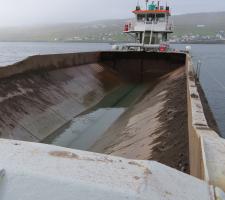 Open bottom of Ragnhild barge