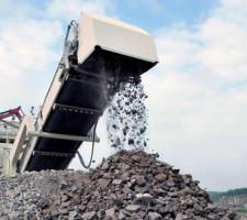 Crusher in action at Sagrex's Marche Les Dames quarry