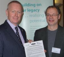 Nigel Jackson and Jeremy Biggs after signing a Memorandum of Understanding